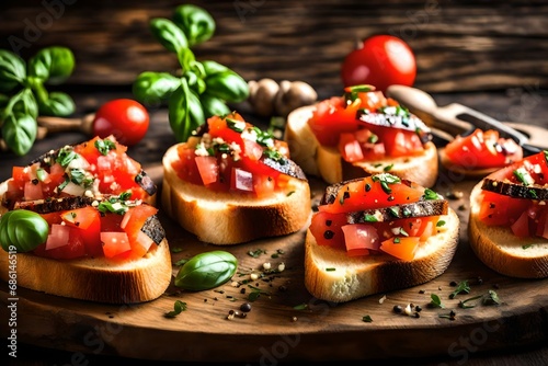 bruschetta with tomato and basil