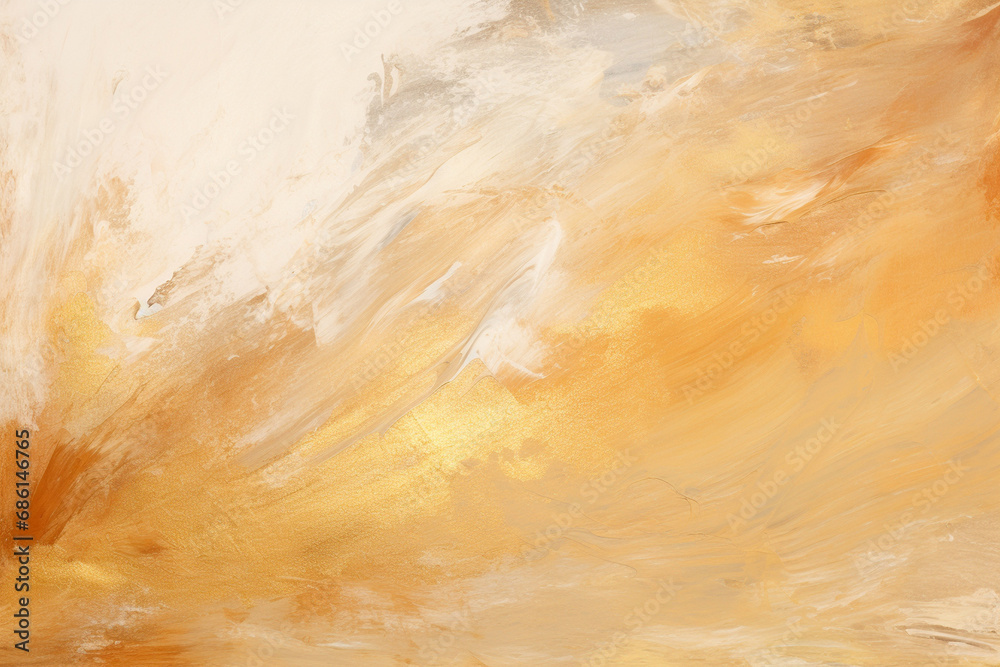 Gold and Beige Brush Stroke Paint Background Sophisticated Elegance