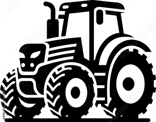 Fotografija Modern Farm Tractor Silhouette Icon Illustration