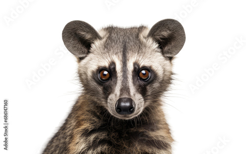 Masked Palm Civet Nocturnal forest omnivore Isolated on a Transparent Background PNG. photo