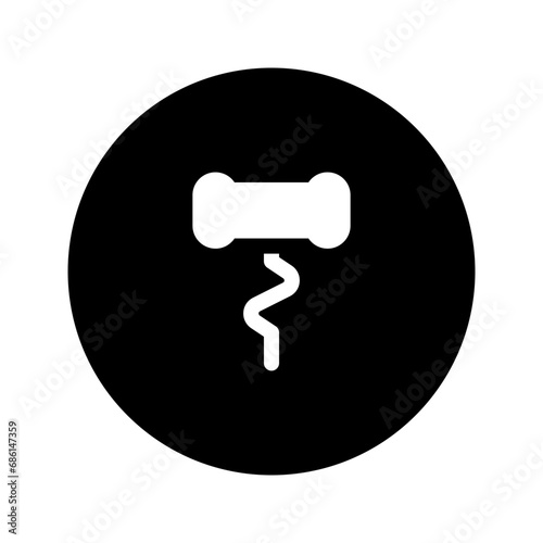 corkscrew glyph circular icon