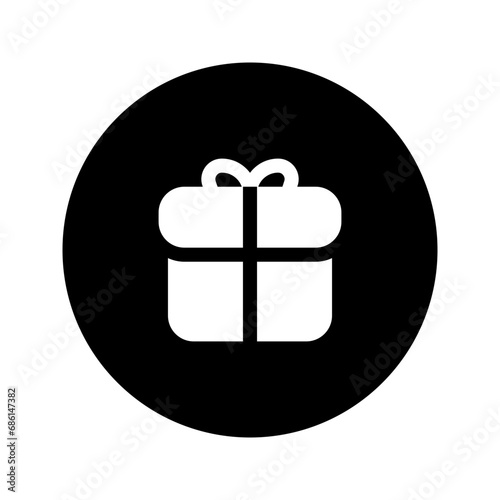 gift box glyph circular icon