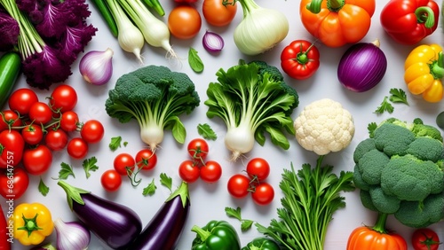 Fresh healthy organic vegetables background © Passion
