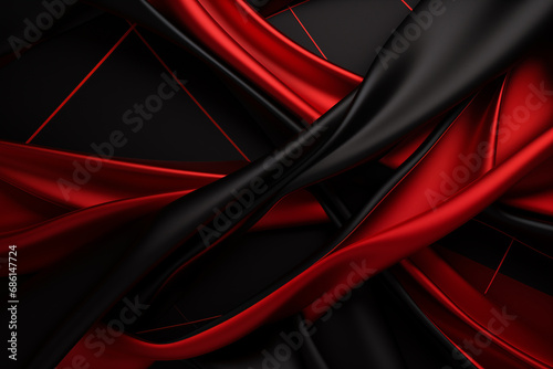 Background that looks like black fabric contrasting with red in a luxurious concept. photo