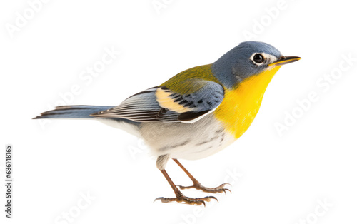 Northern Parula Leafy Serenader Isolated on a Transparent Background PNG.