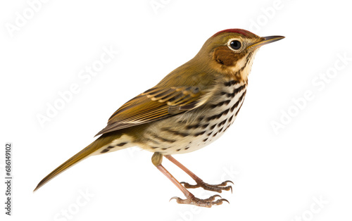 Ovenbird Melodic Singer Isolated on a Transparent Background PNG.