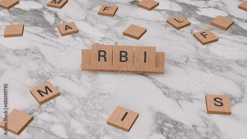 RBI word written on scrabble photo