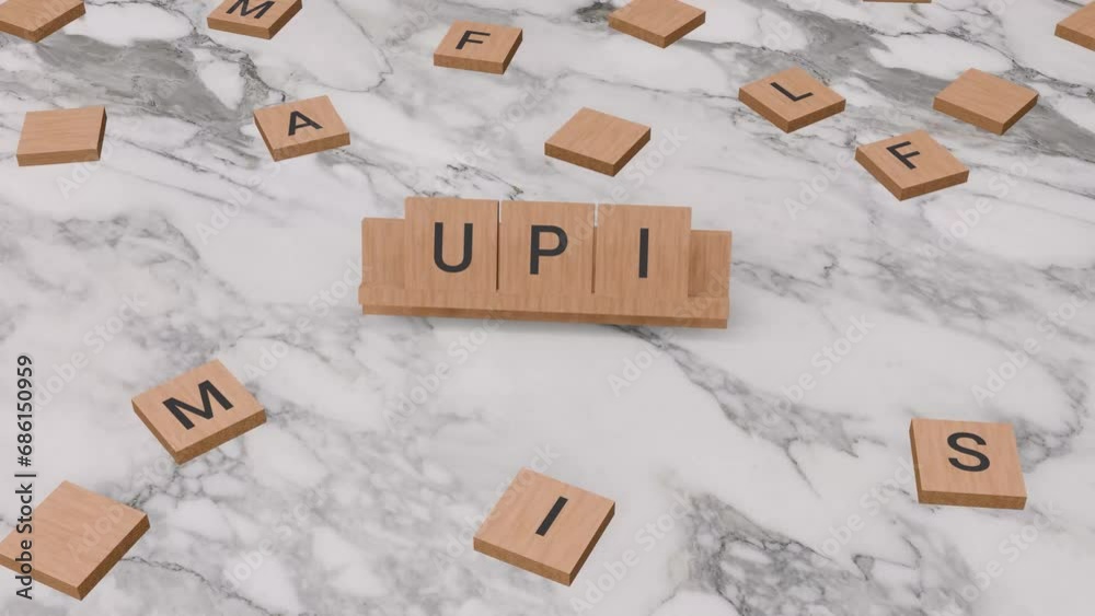 UPI word written on scrabble