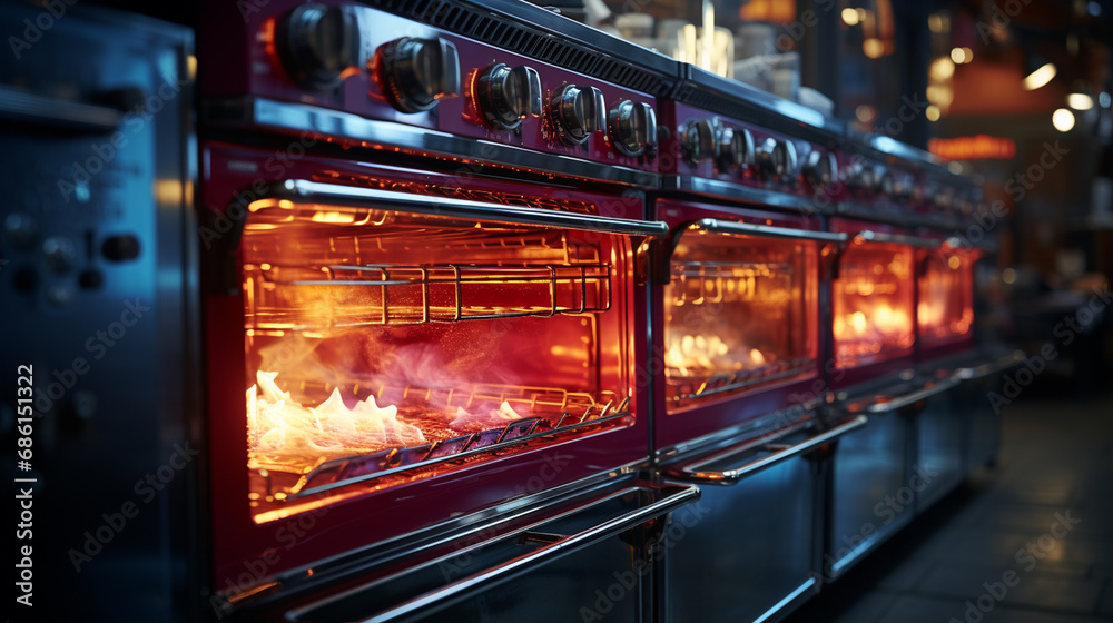 Gas ovens in store.
