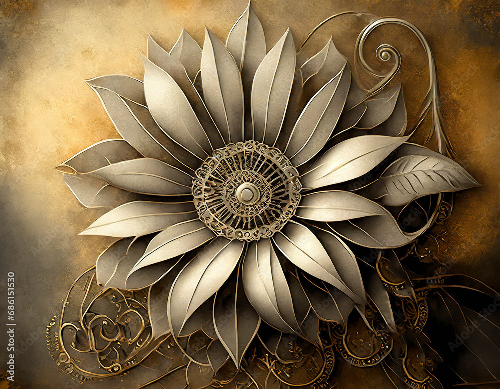 Metal flower decoration in steampunk style Metal flower decoration in steampunk style