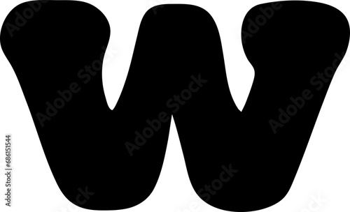 lowercase w alphabet letter handwritten font