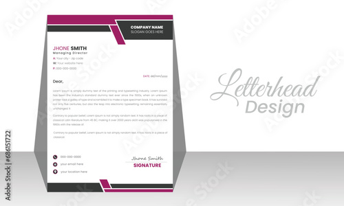 Clean and professional corporate company business letterhead template.