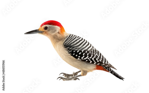 Red Bellied Woodpecker Bird Vibrant Forest Percussionist Isolated on a Transparent Background PNG.