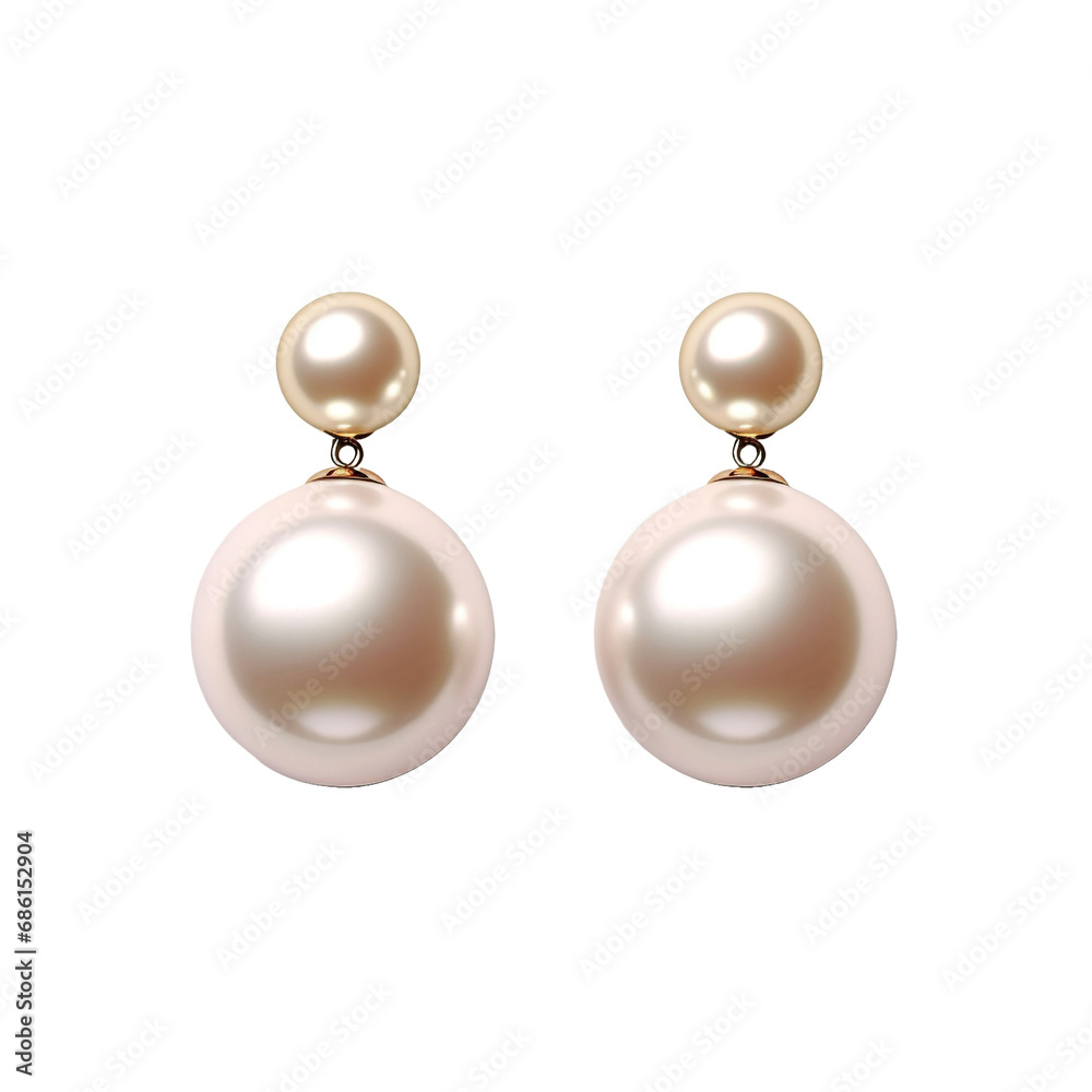 A pearl ornament (earring,necklaces)without girl item isolated on transparent background A pearl ornament (earring,necklaces)without girl item isolated on transparent background