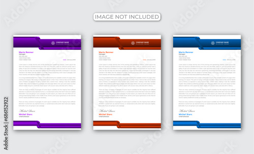 Vector modern new corporate company letterhead design.Letterhead template for print.