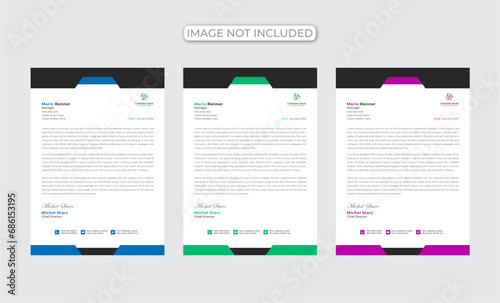 Vector modern new corporate company letterhead design.Letterhead template for print.