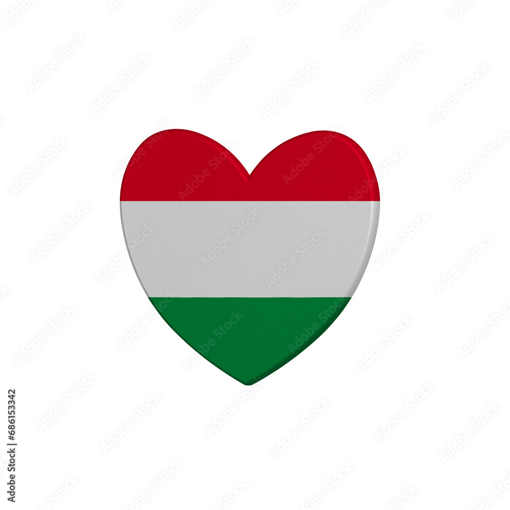 Fototapeta premium World countries. Heart element on white background. Hungary