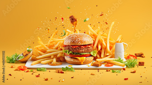 Wallpaper Mural fast food design backdrop  Torontodigital.ca