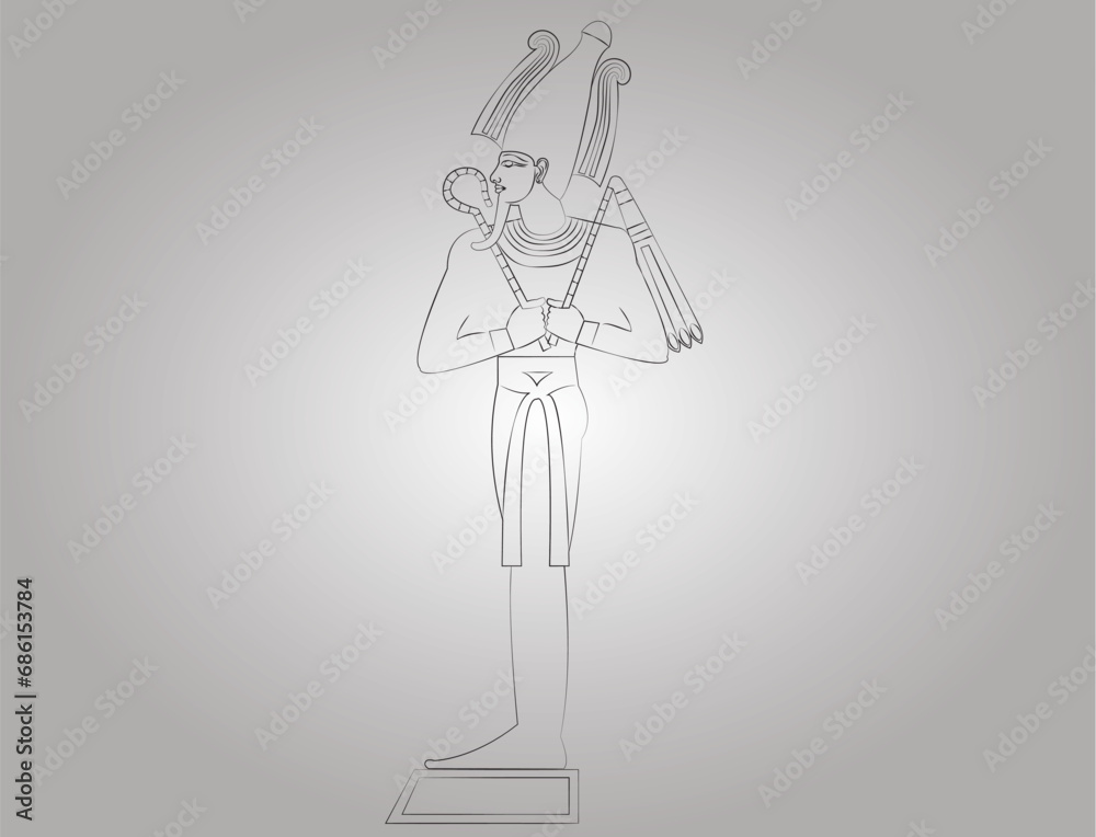 Pictogram illustration of the Egyptian God Osiris Stock Vector | Adobe ...