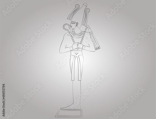 Pictogram illustration of the Egyptian God Osiris