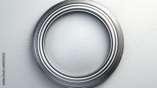 Silver circle for advertise on white background.
