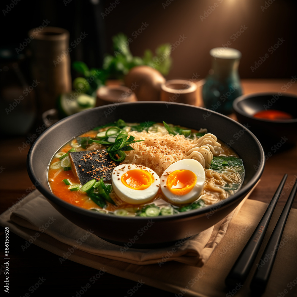 Japanese Spicy Miso Ramen Bowl Japanese Spicy Miso Ramen Bowl