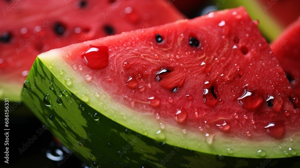 Close-up image of bright juicy watermelon slices. Close-up image of bright juicy watermelon slices.
