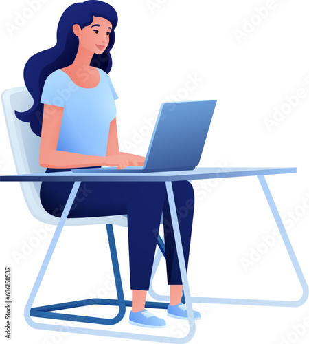 A woman, person, using lapt...