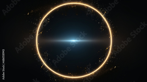 Circle light frame on black background
