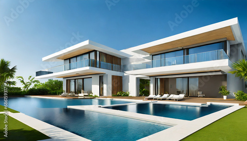 Moderne Villa mit Schwimmecken © Pranay