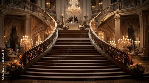 A grand staircase that exudes opulence and sophistication.