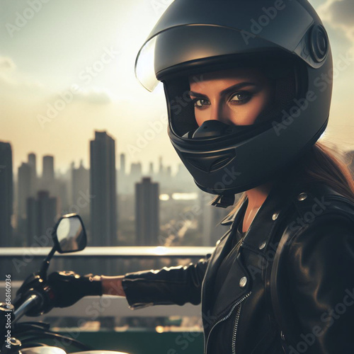 kobieta na motocyklu