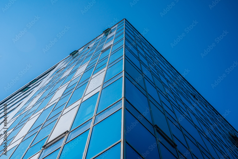 Close-up of a modern business city building looking up Close-up of a modern business city building looking up