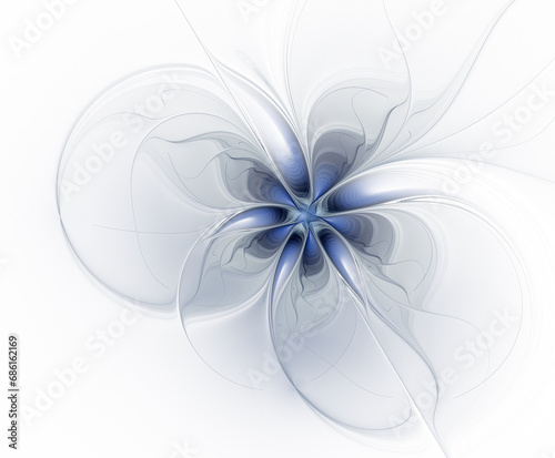 Blue fractal flower fantasy on a light background