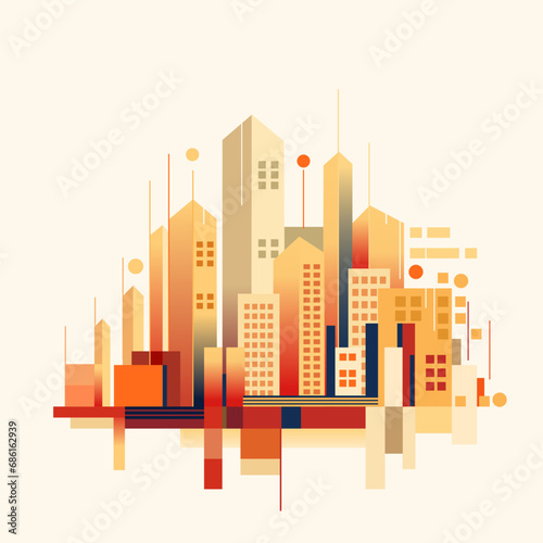 Abstract geometric illustration of buildings in a big city