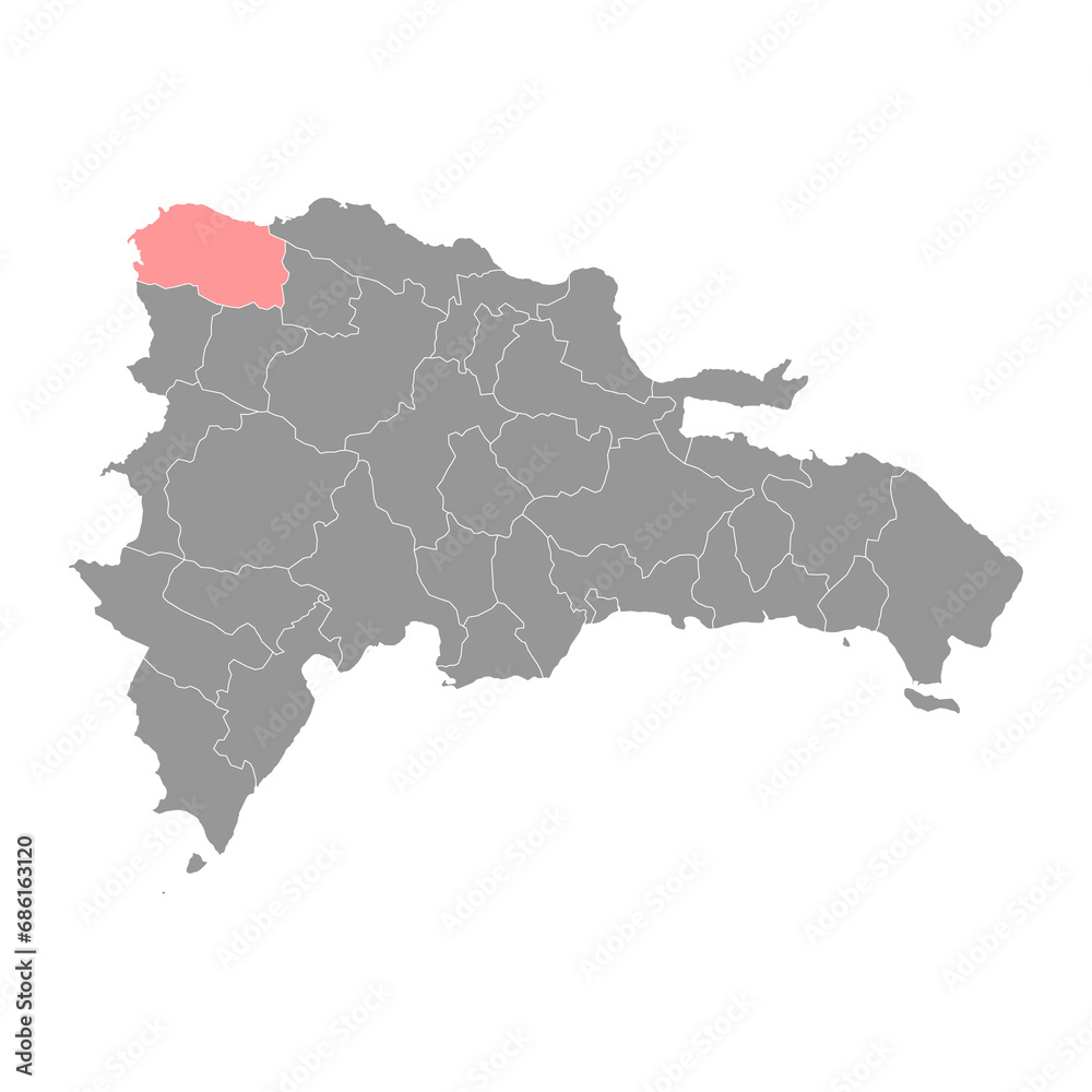 Monte Cristi province map, administrative division of Dominican Republic. Vector illustration.
