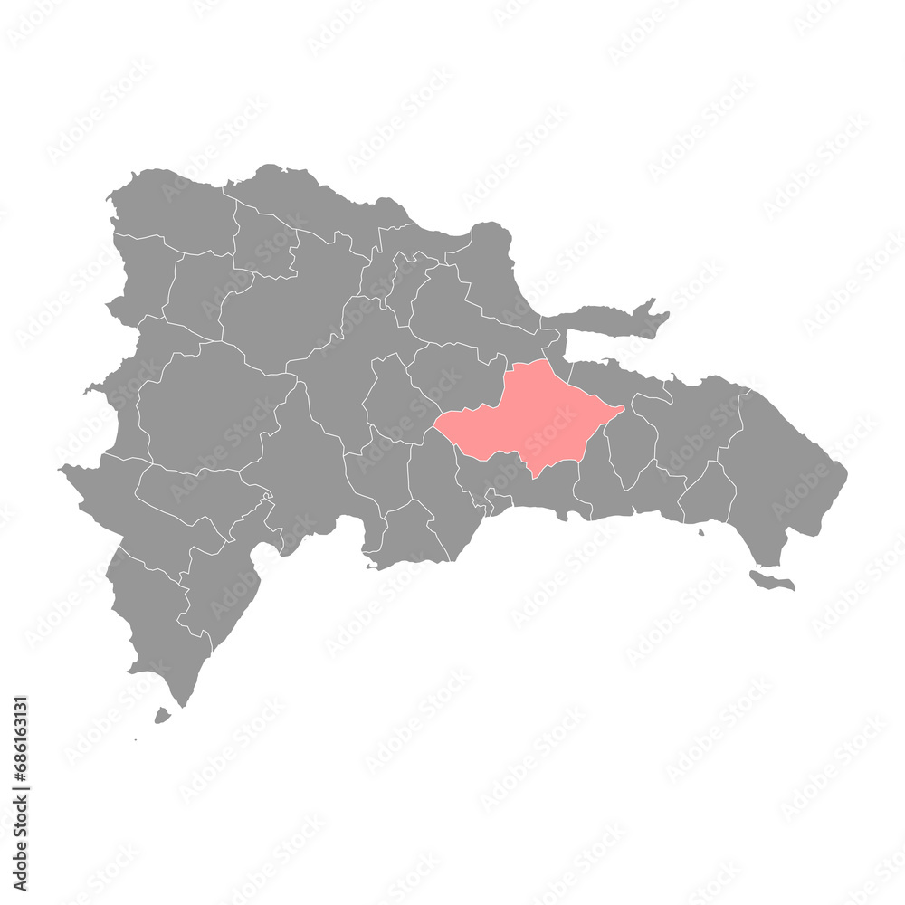 Obraz premium Monte Plata province map, administrative division of Dominican Republic. Vector illustration.