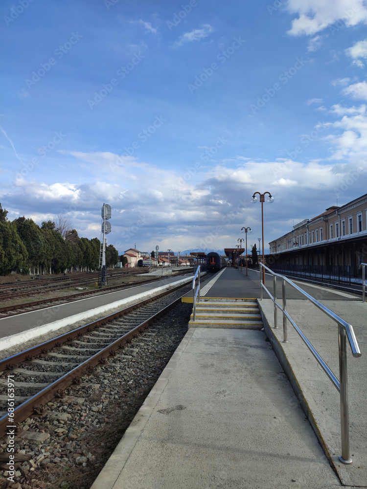 Railway station in Sibiu, Romania. 2023