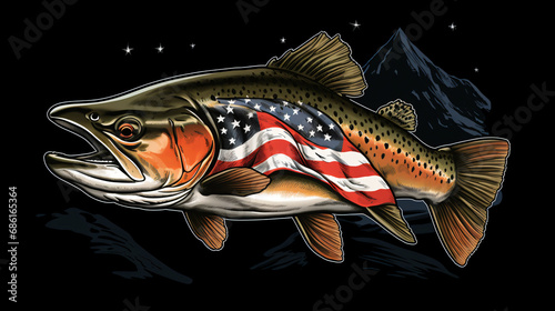 Fish trout flag