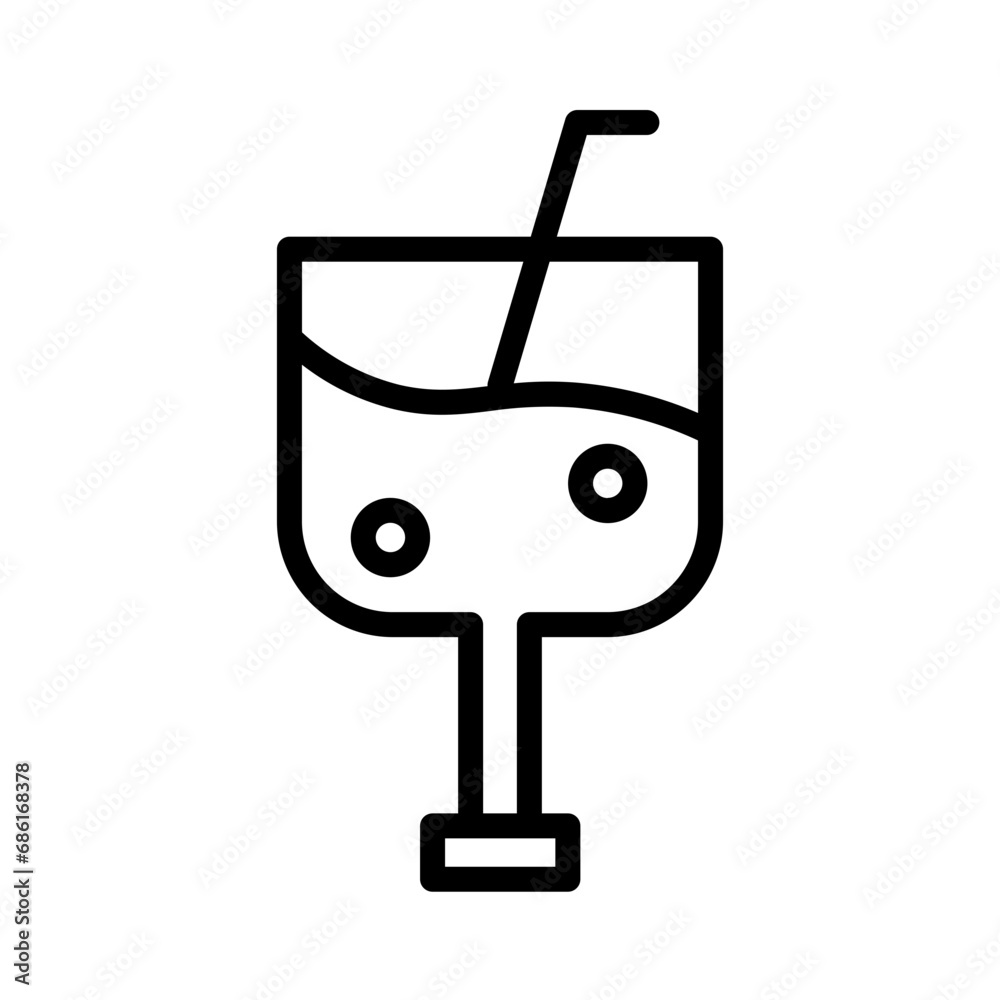 Cocktail Drink Glass Outline Icon Cocktail Drink Glass Outline Icon