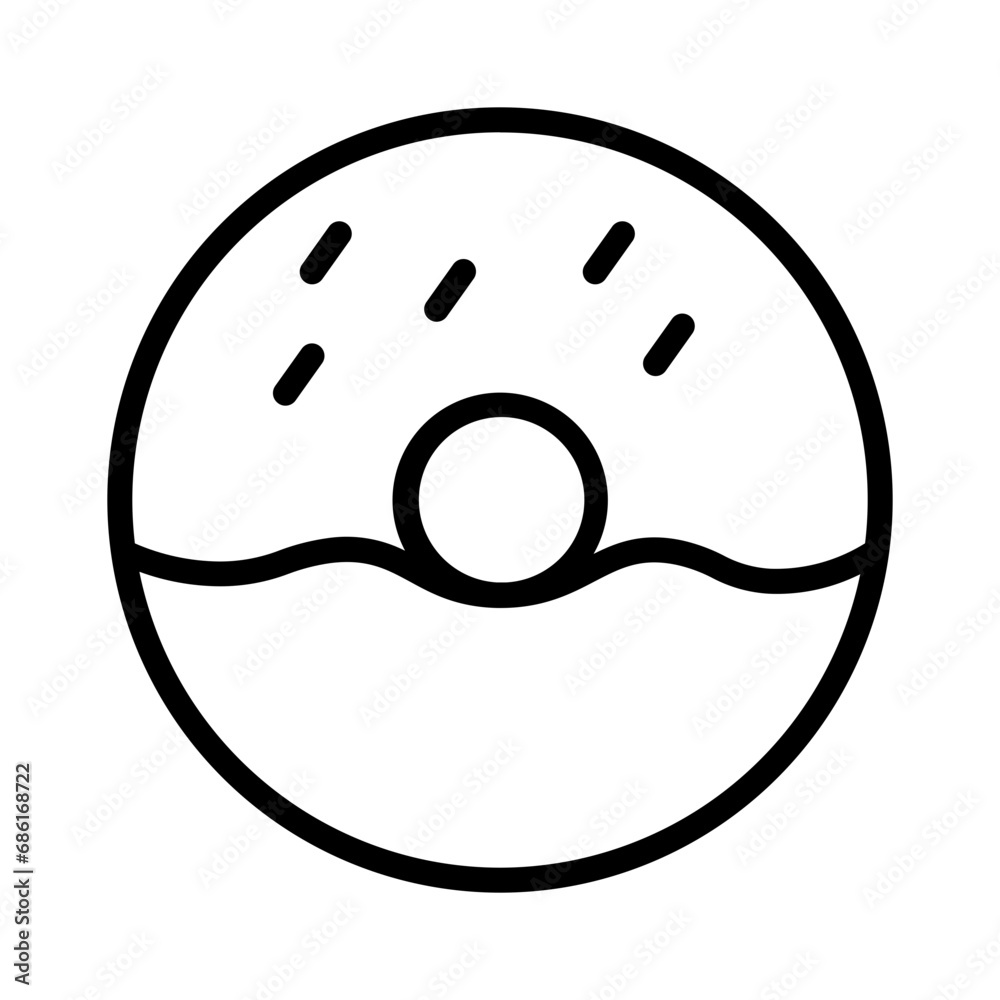 Fototapeta premium Donut Food Bakery Outline Icon