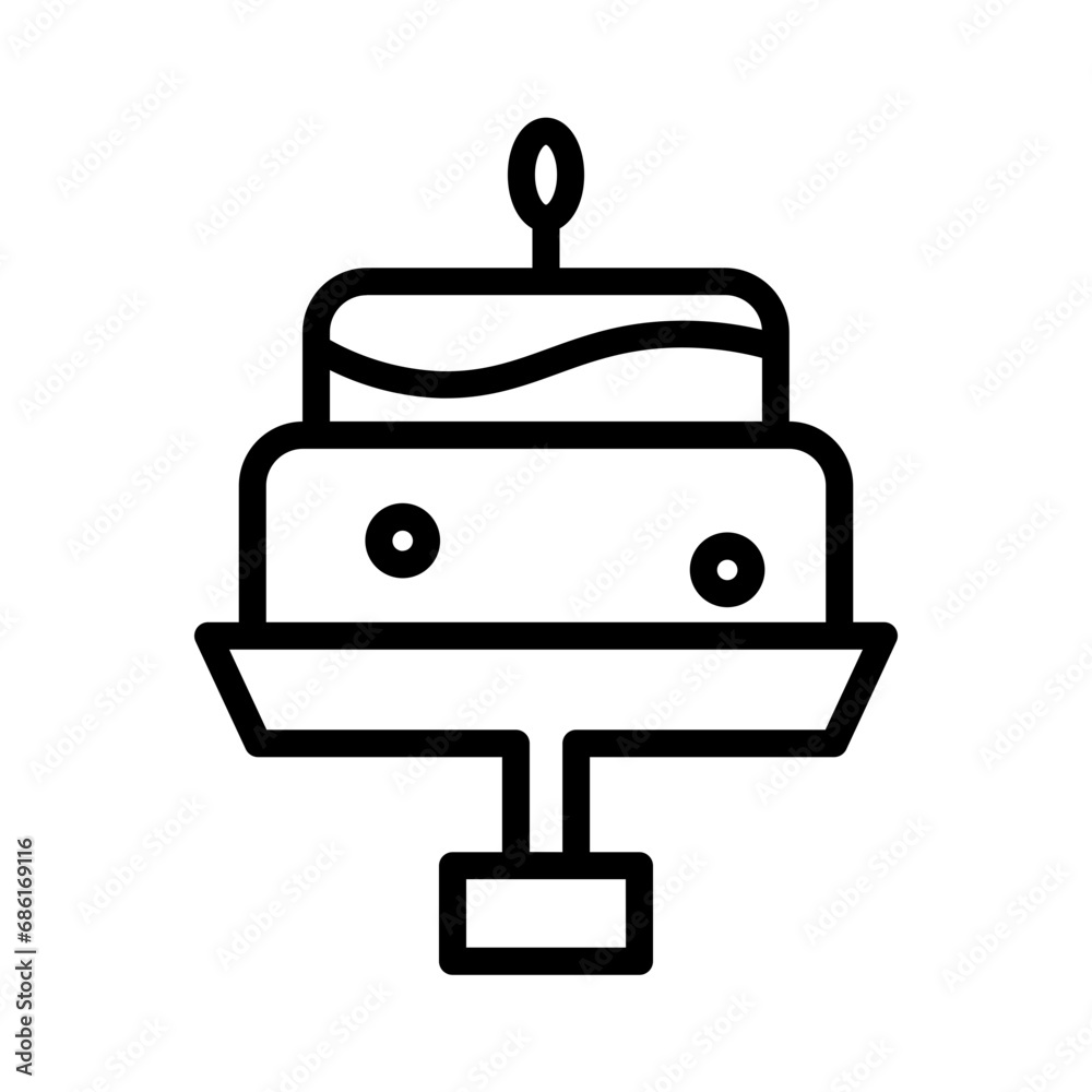 Party Dessert Cake Outline Icon Party Dessert Cake Outline Icon