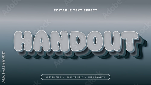 Editable text effect. Grey handout text on gradient background.