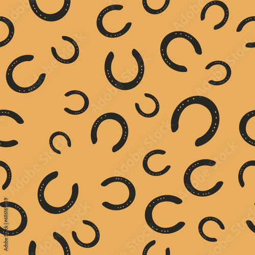 Horseshoe prints, seamless vector pattern