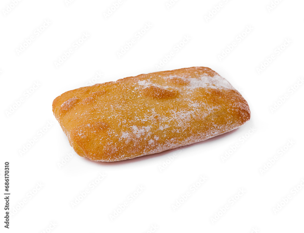Fresh ciabatta bread on a white background Fresh ciabatta bread on a white background