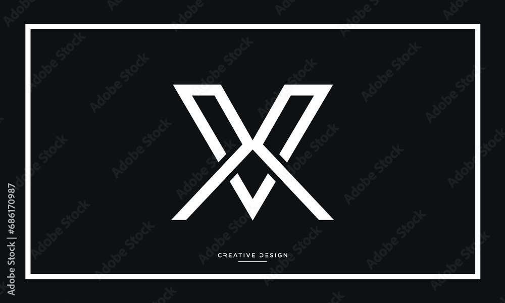 XV or VX Alphabet letters logo monogram XV or VX Alphabet letters logo monogram