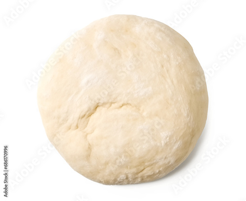 fresh raw dough ball isolated on transparent background, top view, png
