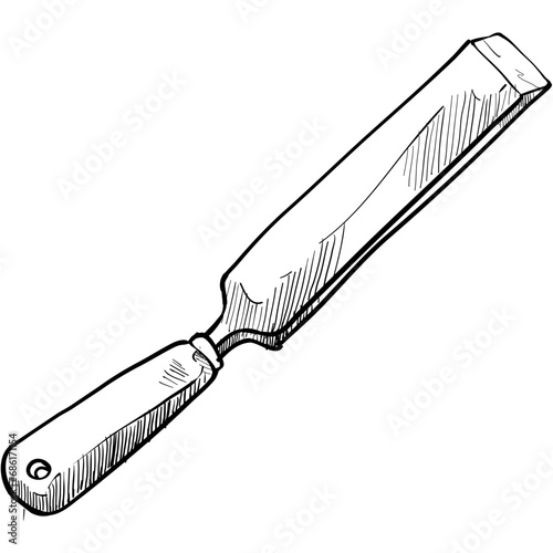 wood chisel handdrawn illustration