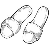 slippers handdrawn illustration