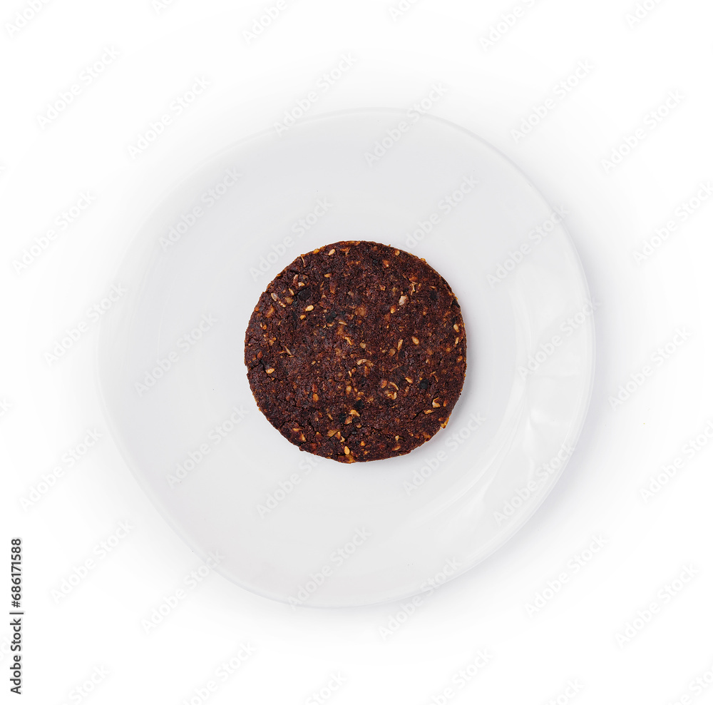 Oatmeal Cookies on White Plate top view